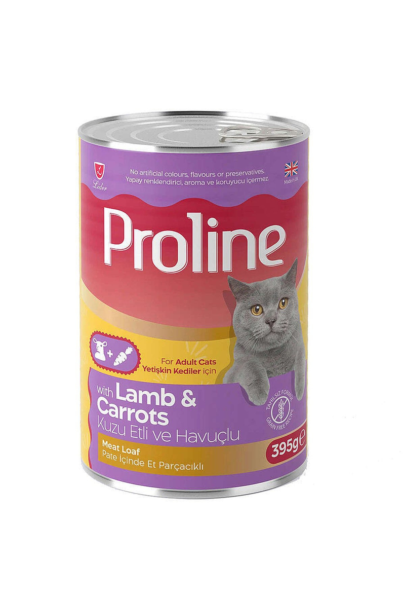 Proline Kuzu Etli ve Havuçlu Pate Et Parçalı Kedi Konservesi 395 g