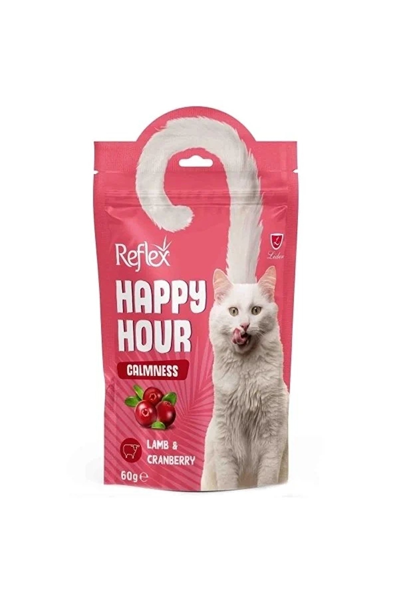 Reflex Happy Hour Calmness Kuzulu ve Kızılcıklı Kedi Ödül Maması 60gr