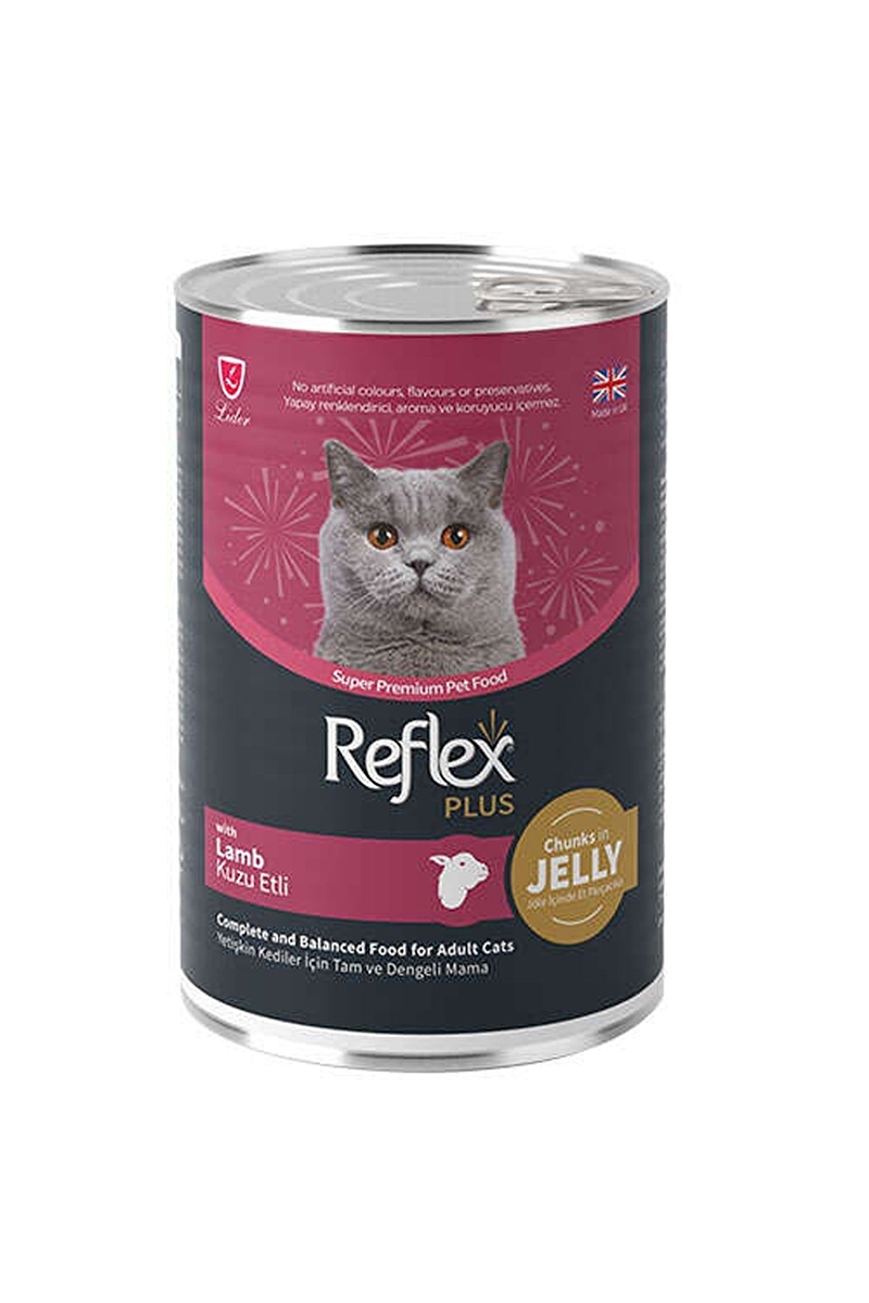 Reflex Plus Kuzu Etli Et Jöle İçinde Parçacıklı Kedi Konservesi 400 g