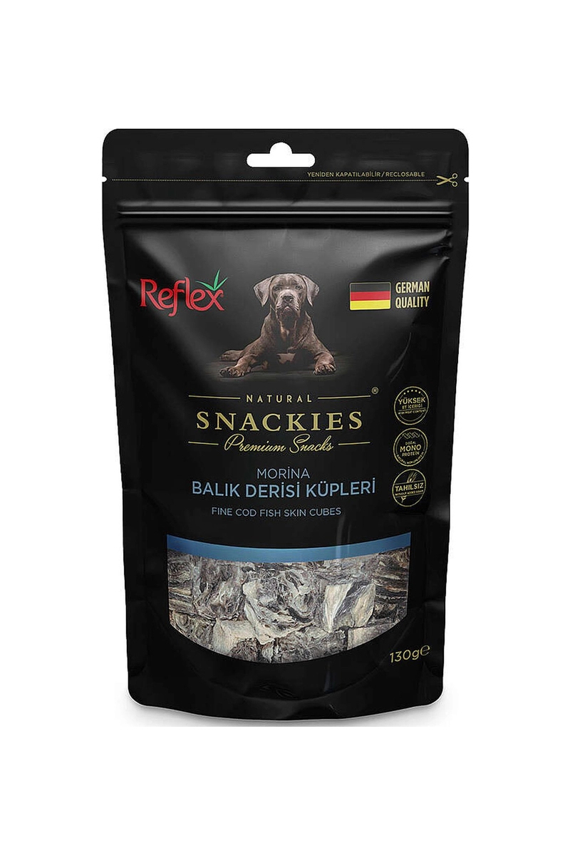 Reflex Snackies Natural Balık Derisi Küpleri Tahılsız Köpek Ödül Maması 130 g