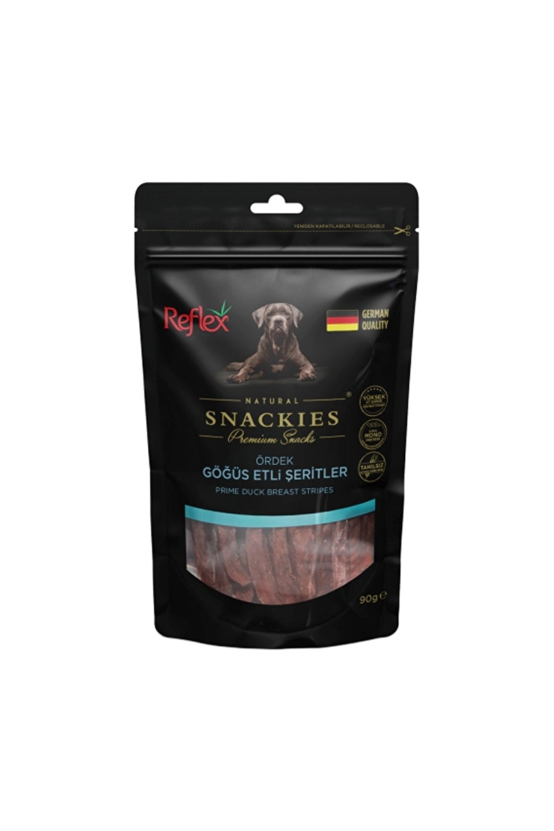 Reflex Snackies Natural Ördek Göğüs Etli Şerit Tahılsız Köpek Ödül Maması 90 g