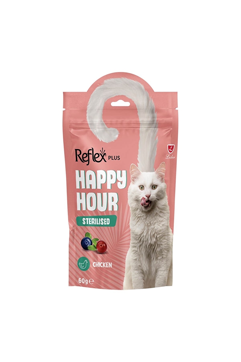 Reflex Plus Happy Hour Tavuklu Yaban Mersinli ve Kızılcıklı Kısırlaştırılmış Kedi Ödül Maması 60gr