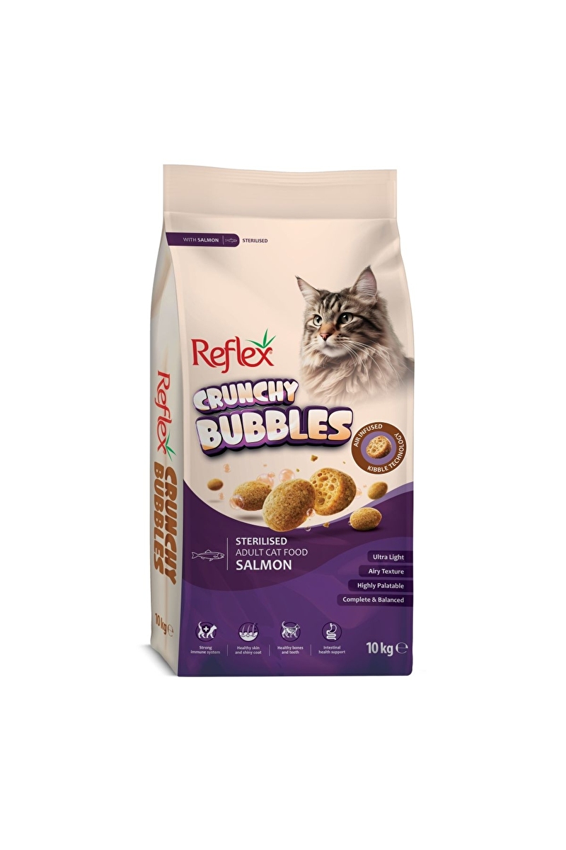 Reflex Crunchy Bubbles Somonlu Kısırlaştırılmış Kedi Maması 10 kg