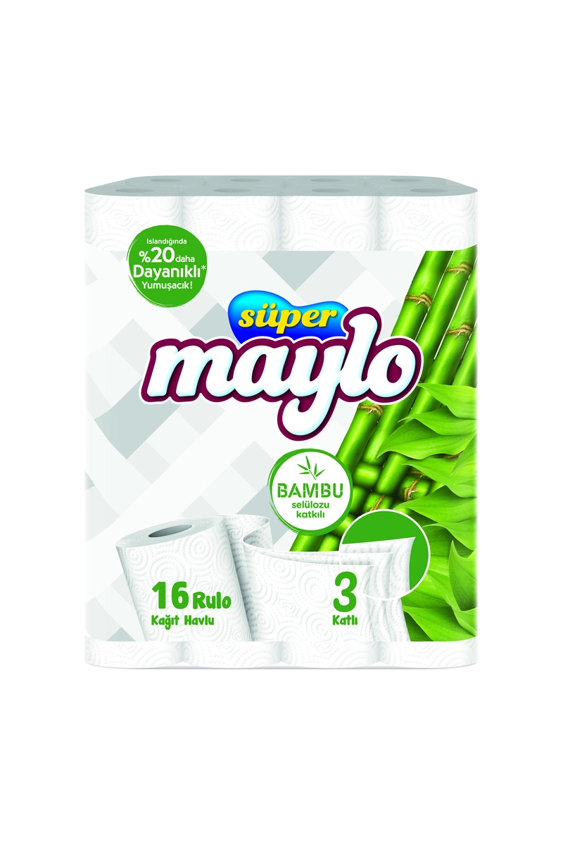 Süper Maylo Bambu Katkılı Kağıt Havlu 16'lı