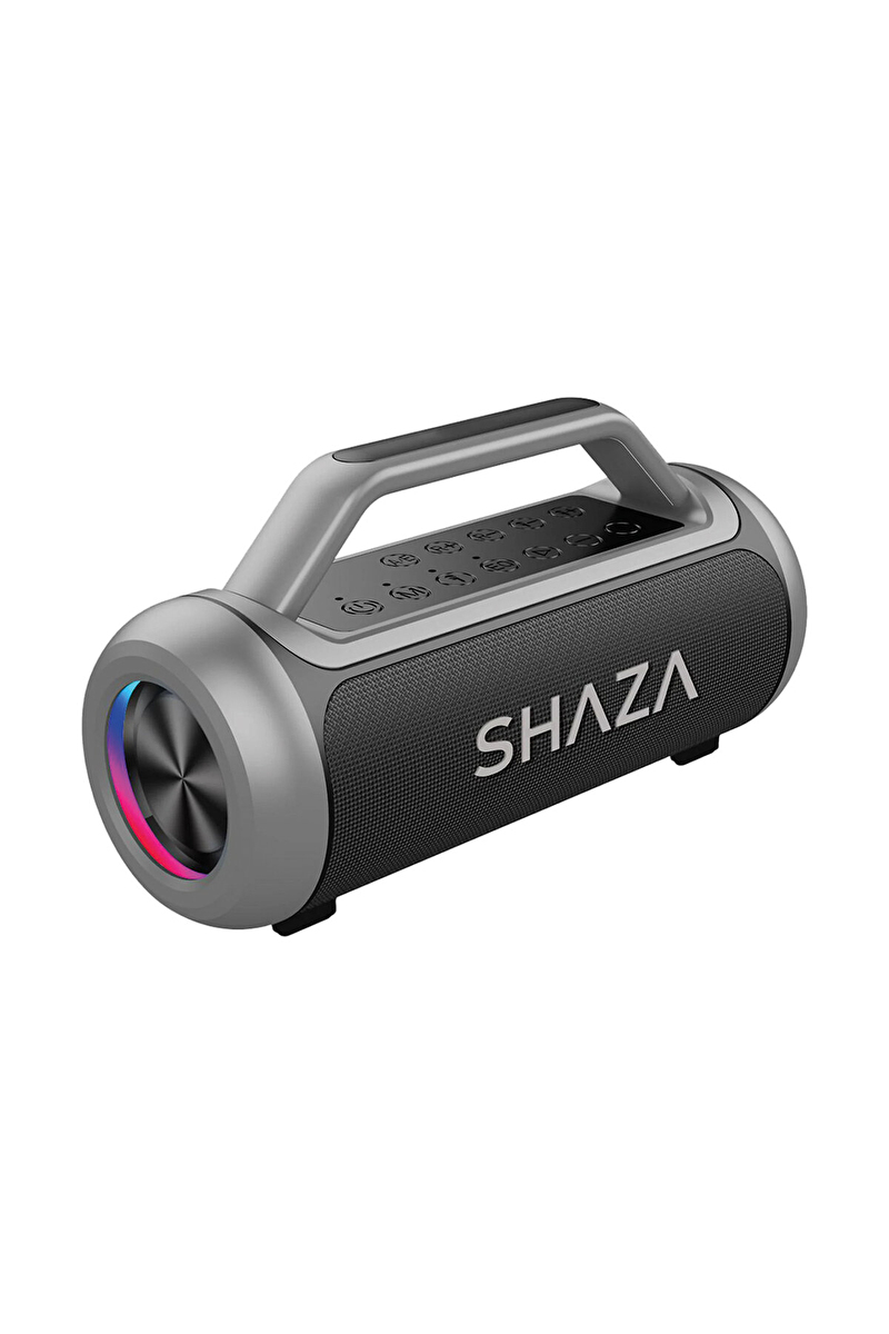 SHAZA Taşınabilir Bluetooth Mikrofonlu Hoparlör - 80W Ses Çıkışı Gri