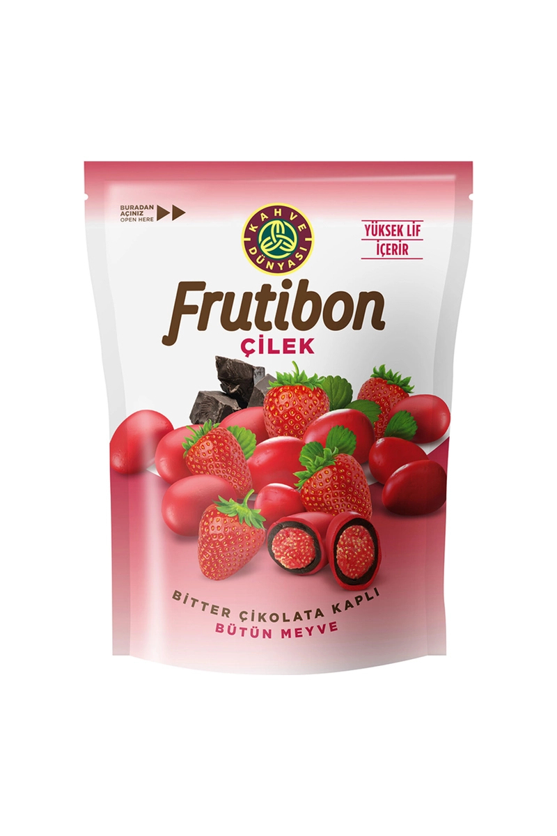 Kahve Dünyası Frutibon Bitter Çikolata Kaplı Çilekli Draje 50 g