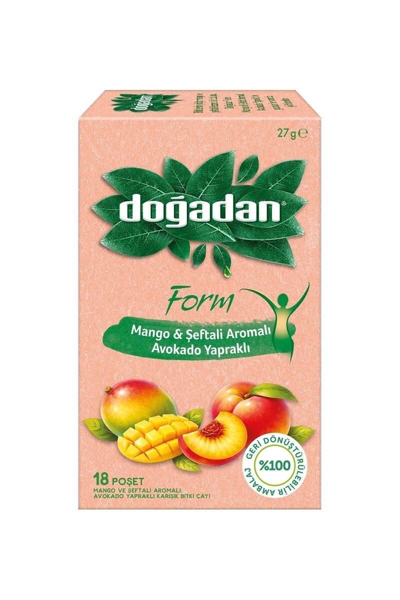 Doğadan Form Mango Şeftali ve Avakado Yaprağı 18 li