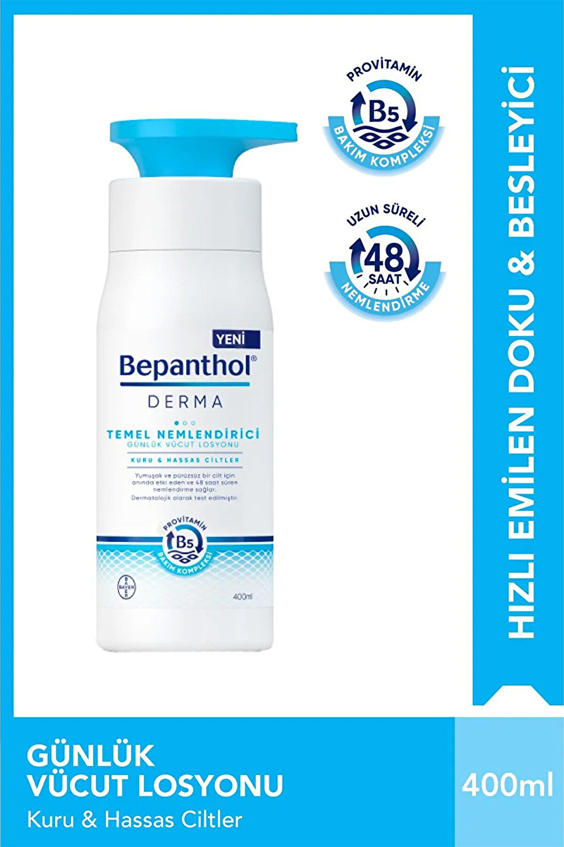 Bepanthol Derma Temel Nemlendirici Vücut Losyonu 400 Ml