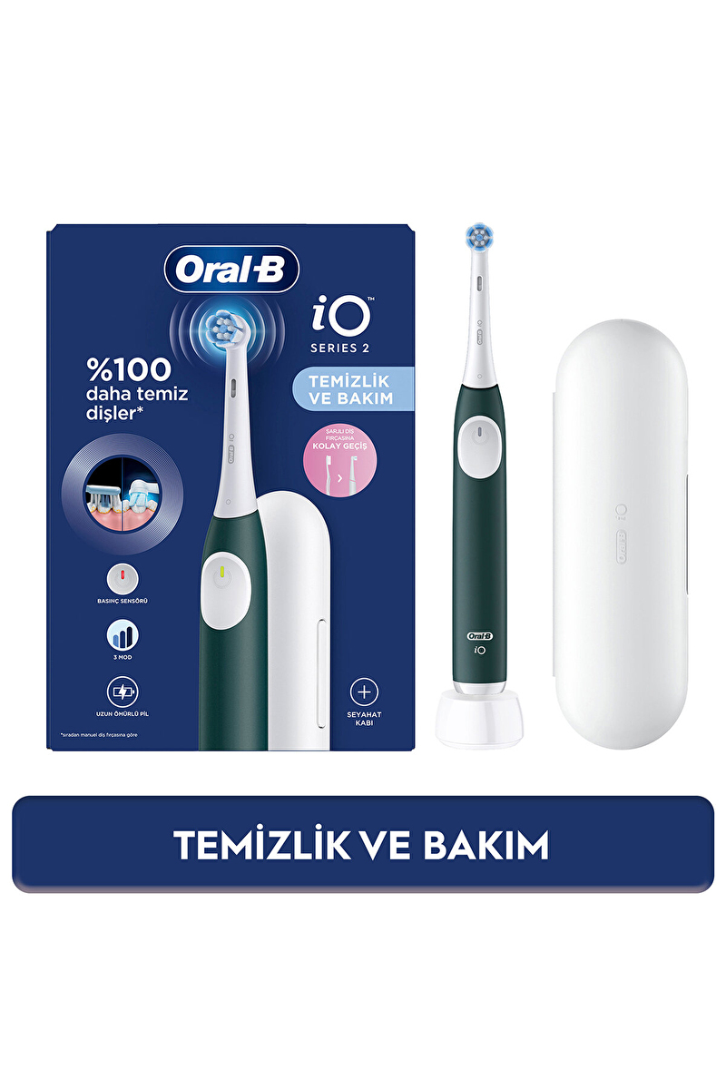 Oral B Şarjlı Diş Fırçası IO2 Yeşil + Seyahat Kabı