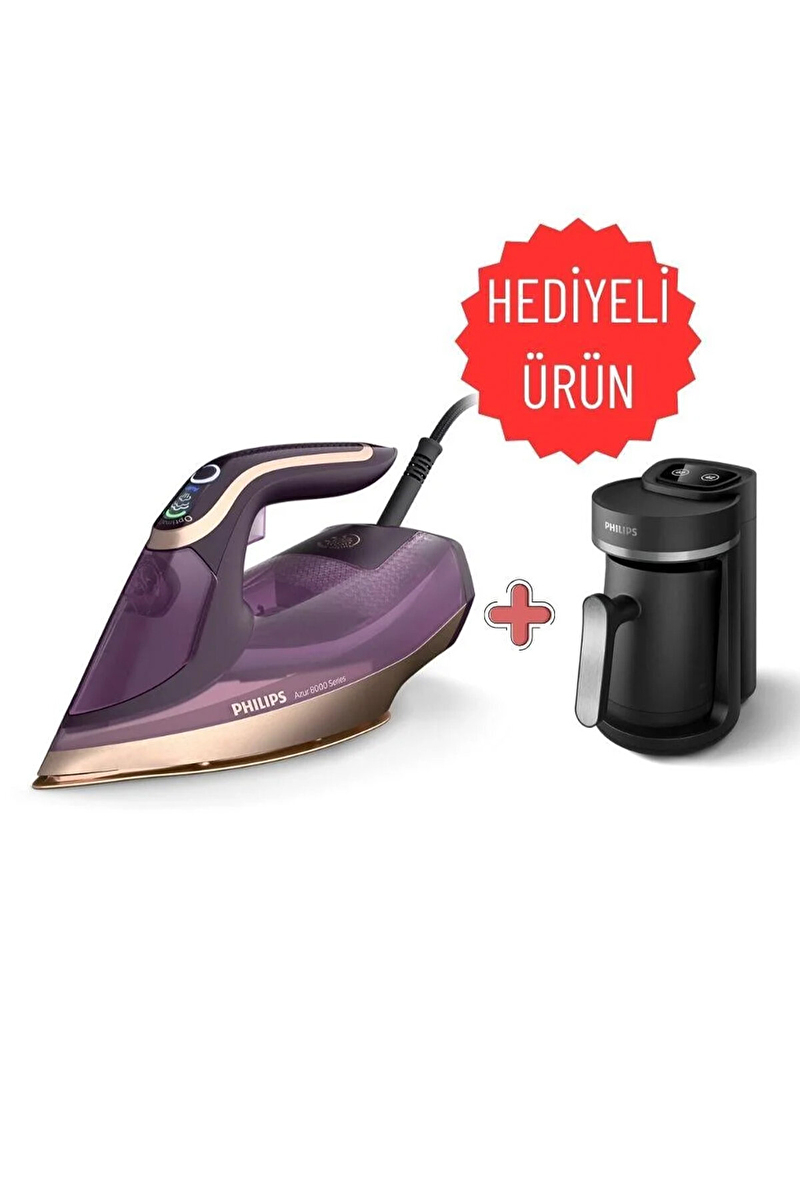 Philips DST8040/30-HDA150/60 Azur Buharlı Ütü ve Türk Kahve Makinesi