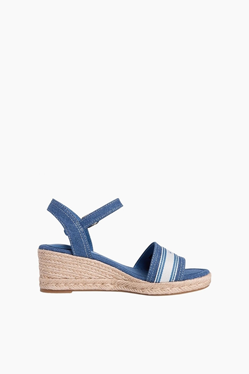 Tommy Hilfiger Kadın Mid Wedge Espadrille Webbing Sandalet FW0FW092301CD