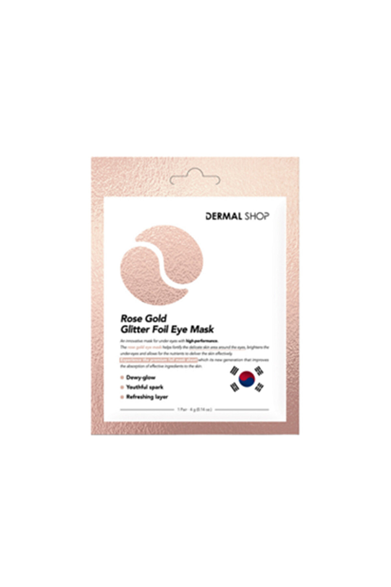 Dermal 3 Katmanlı Rose Gold Glitter Foil Göz Altı Torbalarına Karşı Kağıt Göz Maskesi 4 gr
