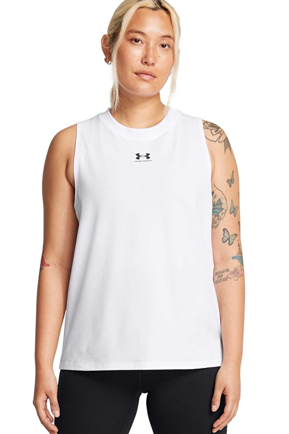 Under Armour Loose Fit Kadın Atlet 1383659 100 Beyaz Under Armour Loose Fit Kadın Atlet 1383659 100 Beyaz