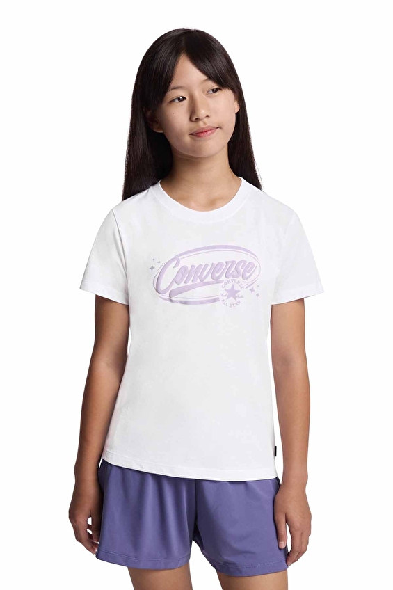 Converse Kız Çocuk Tişört 4CJ065 Beyaz Converse Kız Çocuk Tişört 4CJ065 Beyaz