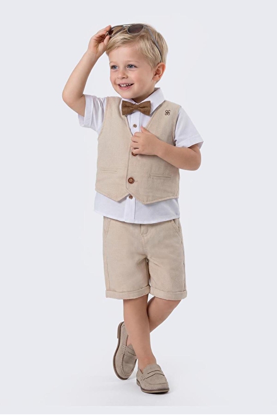 Goldclass Erkek Çocuk Yelekli Takım 4705 Bej Goldclass Erkek Çocuk Yelekli Takım 4705 Bej