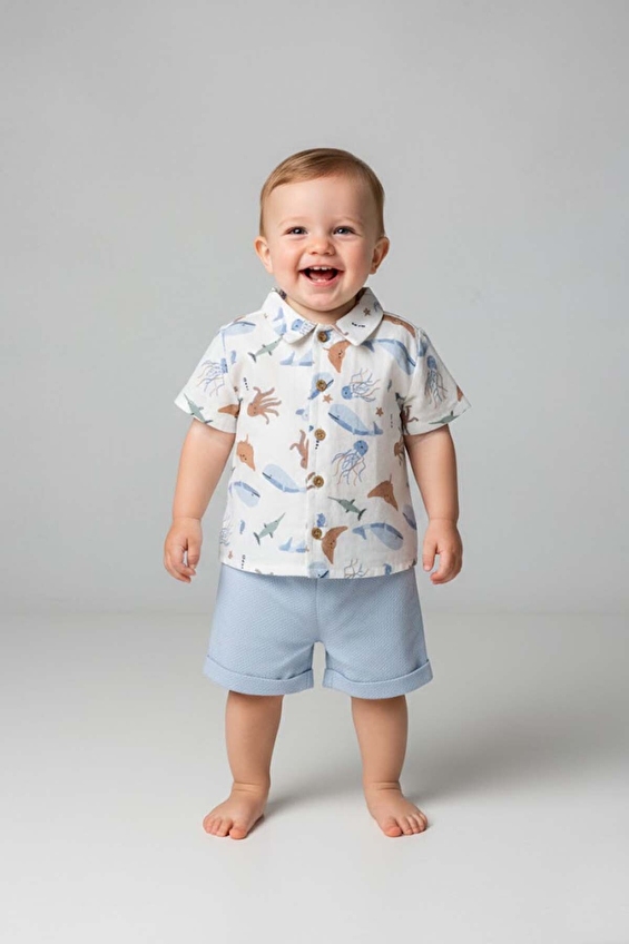 Bipbaby Bebek Takım 7007 Ekru/mavi Bipbaby Bebek Takım 7007 Ekru/mavi