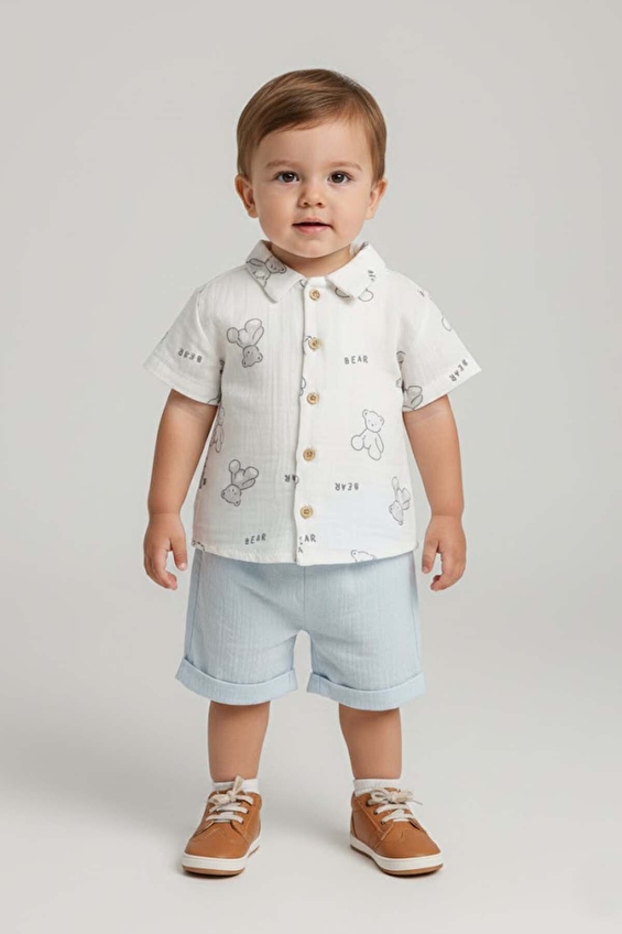 Bipbaby Bebek Takım 7004 Ekru/mavi Bipbaby Bebek Takım 7004 Ekru/mavi