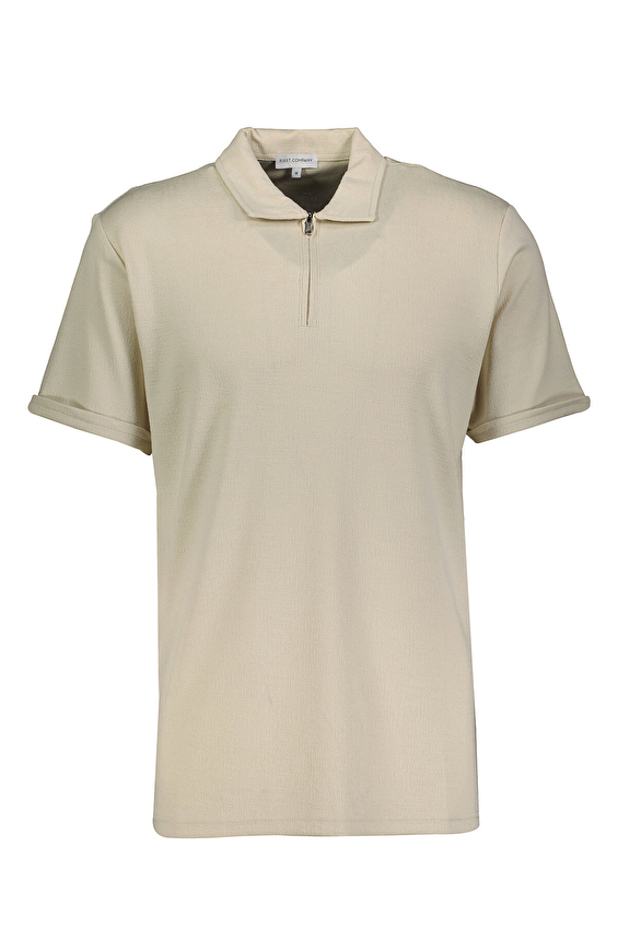 First Company Polo Yaka Regular Fit Kısa Kol Fermuarlı Poliviskon Erkek Tişört 2510101012 Bej First Company Polo Yaka Regular Fit Kısa Kol Fermuarlı Poliviskon Erkek Tişört 2510101012 Bej