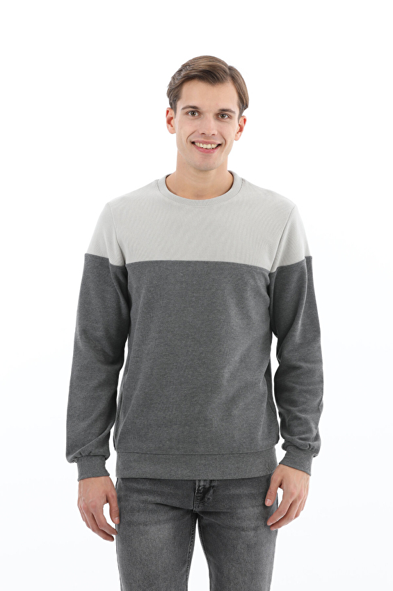 First Company Regular Fit Bisiklet Yaka Erkek Sweat 2520109040 Gri/lacivert First Company Regular Fit Bisiklet Yaka Erkek Sweat 2520109040 Gri/lacivert