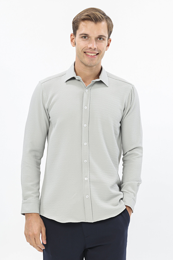 First Company Denim Regular Fit Gömlek Yaka Erkek Gömlek 2527103003 Gri First Company Denim Regular Fit Gömlek Yaka Erkek Gömlek 2527103003 Gri