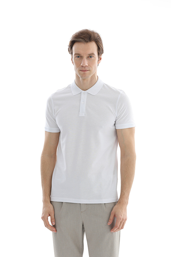 CREW UP Polo Yaka Regular Fit Düğmeli Kısa Kol 28/1 Kompakt Pike Erkek Tişört 2617101030 Beyaz CREW UP Polo Yaka Regular Fit Düğmeli Kısa Kol 28/1 Kompakt Pike Erkek Tişört 2617101030 Beyaz