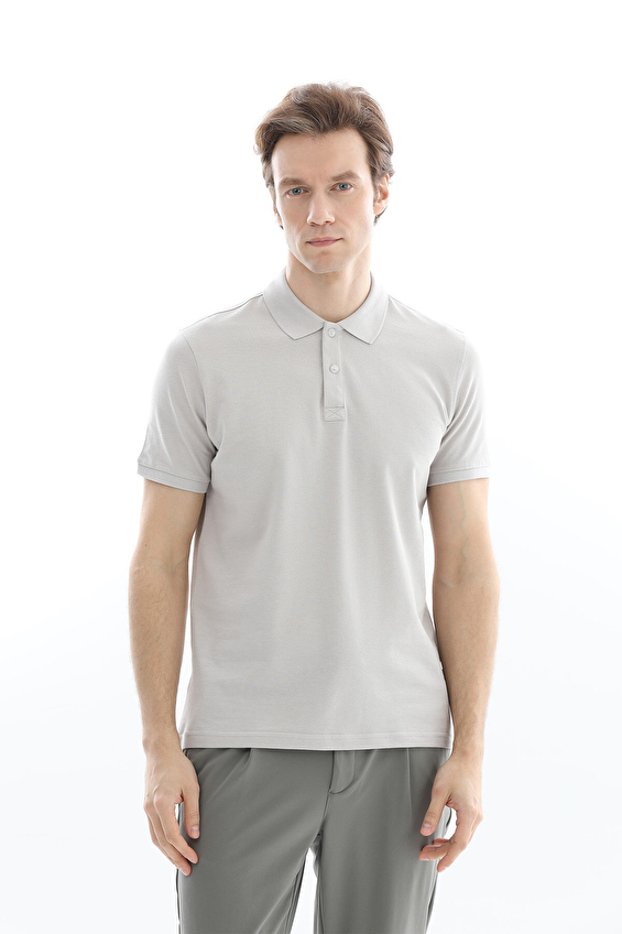 CREW UP Polo Yaka Regular Fit Düğmeli Kısa Kol 28/1 Kompakt Pike Erkek Tişört 2617101030 Gri CREW UP Polo Yaka Regular Fit Düğmeli Kısa Kol 28/1 Kompakt Pike Erkek Tişört 2617101030 Gri