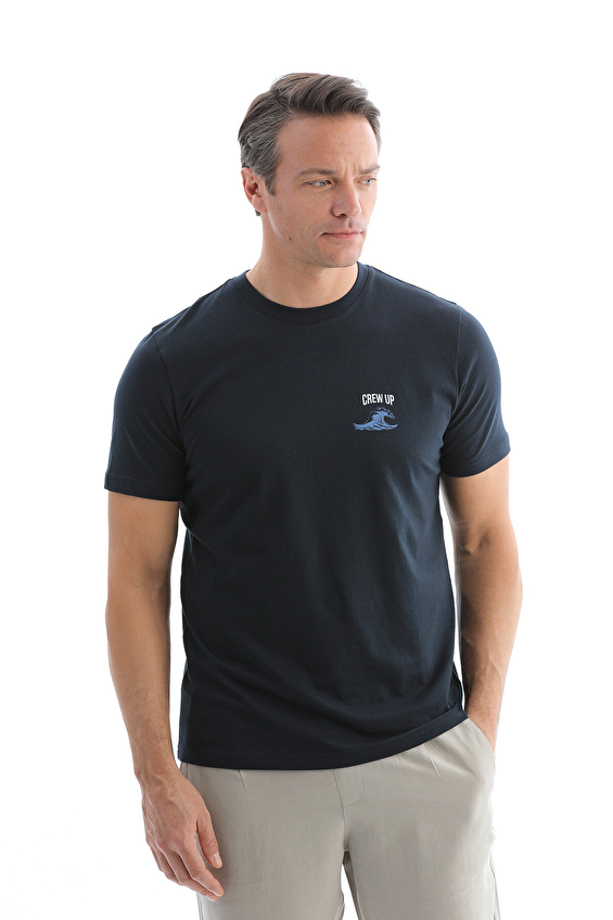 CREW UP Regular Fit O Yaka Süprem Kumaş Erkek Tişört 2617101037 Lacivert CREW UP Regular Fit O Yaka Süprem Kumaş Erkek Tişört 2617101037 Lacivert