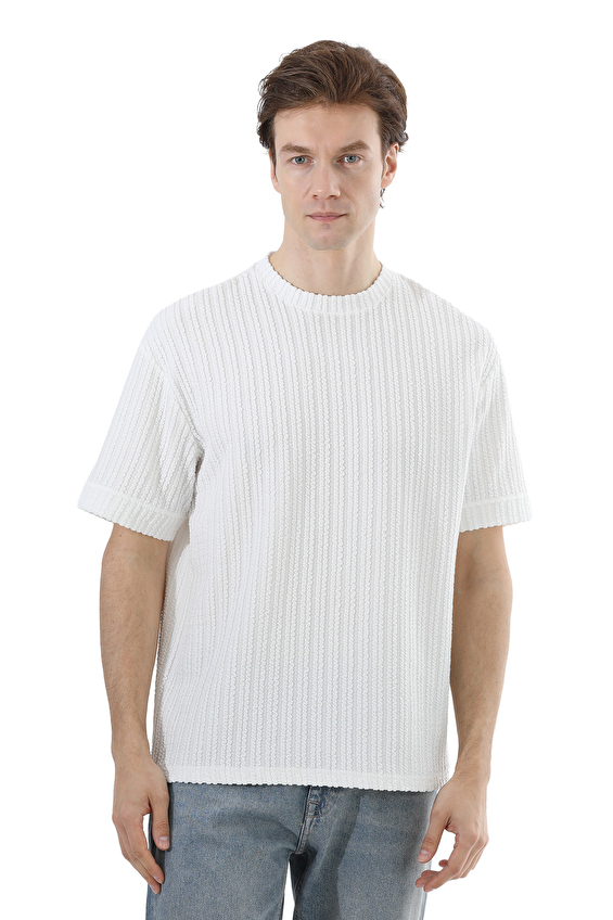 Crew Up Regular Fit Gofre Kumaş O Yaka Erkek Tişört 2617101027 Beyaz Crew Up Regular Fit Gofre Kumaş O Yaka Erkek Tişört 2617101027 Beyaz