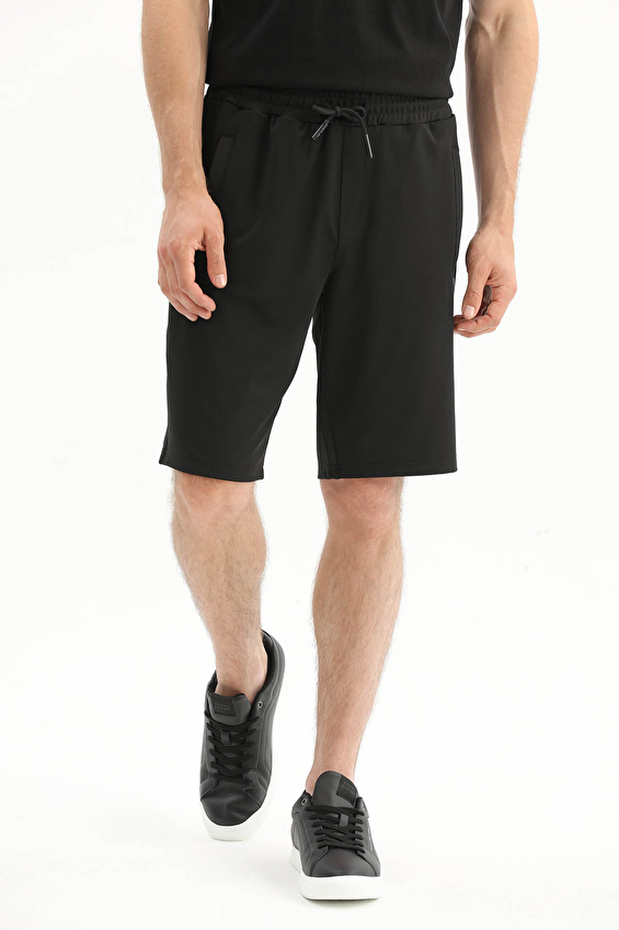 Crew Up Slim Fit İpli Erkek Şort 2617205002 Siyah