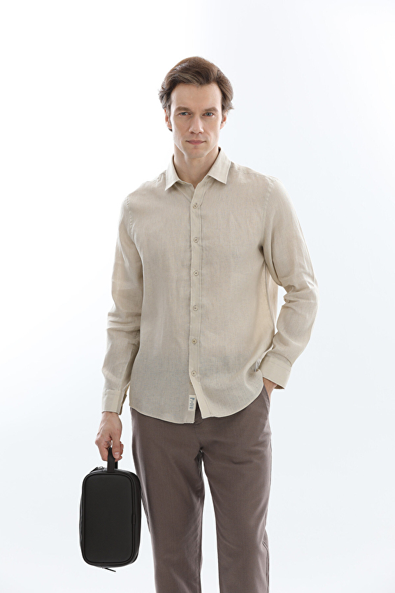 CREW UP Regular Fit Düğmeli Gömlek Yaka Uzun Kol Erkek Gömlek 2617103004 Bej CREW UP Regular Fit Düğmeli Gömlek Yaka Uzun Kol Erkek Gömlek 2617103004 Bej