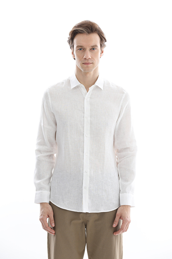 CREW UP Regular Fit Düğmeli Gömlek Yaka Uzun Kol Erkek Gömlek 2617103004 Beyaz CREW UP Regular Fit Düğmeli Gömlek Yaka Uzun Kol Erkek Gömlek 2617103004 Beyaz