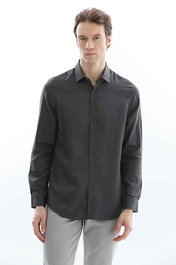 CREW UP Regular Fit Düğmeli Gömlek Yaka Uzun Kol Erkek Gömlek 2617103005 Antrasit CREW UP Regular Fit Düğmeli Gömlek Yaka Uzun Kol Erkek Gömlek 2617103005 Antrasit