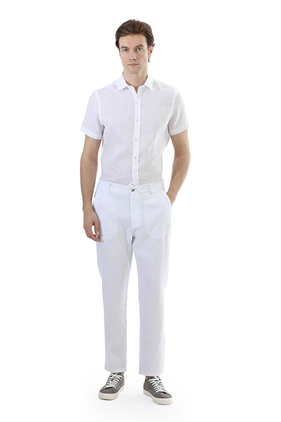 Crew Up Regular Fit İpli Normal Bel Erkek Pantolon 2617202001 Beyaz Crew Up Regular Fit İpli Normal Bel Erkek Pantolon 2617202001 Beyaz