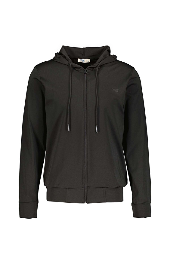 CREW UP Regular Fit Fermuarlı Kapüşonlu Erkek Hırka 2617108001 Siyah CREW UP Regular Fit Fermuarlı Kapüşonlu Erkek Hırka 2617108001 Siyah