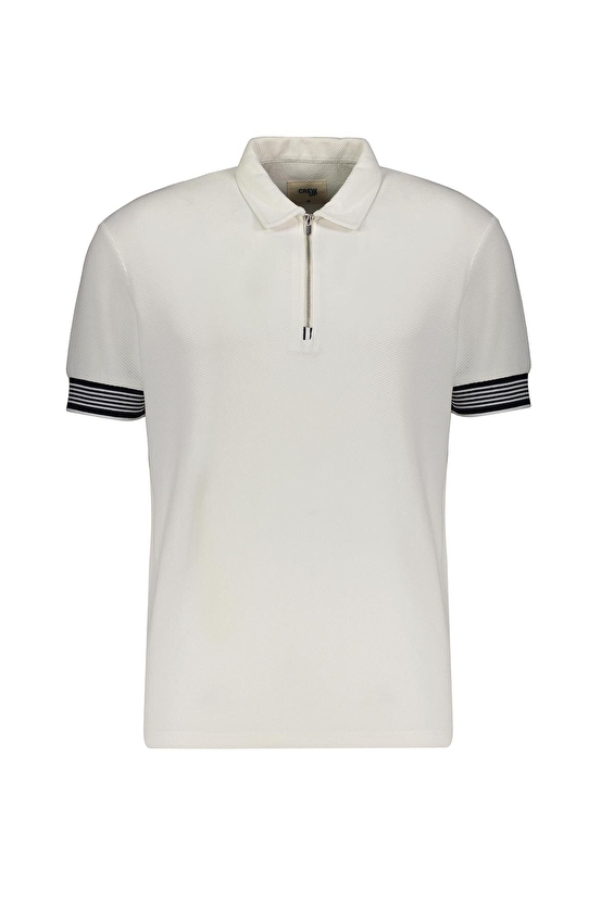 Crew Up Regular Fit Kısa Kol Fermuarlı Fermuarlı Yaka Erkek Tişört 2617101056 Ekru Crew Up Regular Fit Kısa Kol Fermuarlı Fermuarlı Yaka Erkek Tişört 2617101056 Ekru