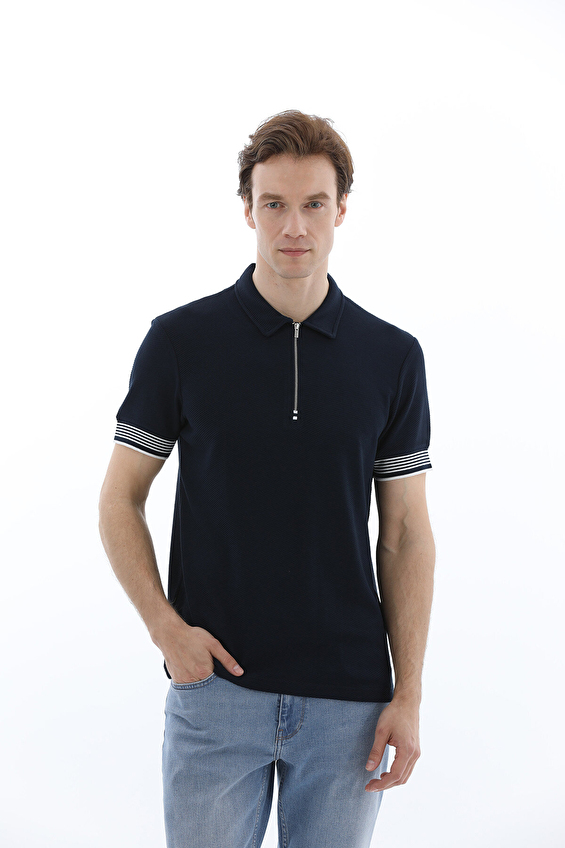 Crew Up Regular Fit Kısa Kol Fermuarlı Fermuarlı Yaka Erkek Tişört 2617101056 Lacivert Crew Up Regular Fit Kısa Kol Fermuarlı Fermuarlı Yaka Erkek Tişört 2617101056 Lacivert