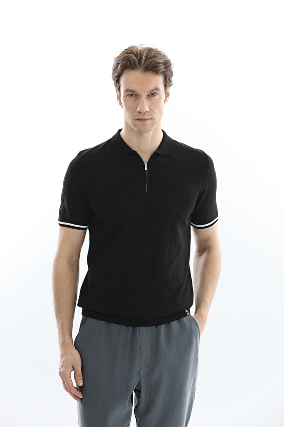 CREW UP Regular Fit Kısa Kol Fermuarlı Fermuarlı Yaka Erkek Tişört 2617109003 Siyah CREW UP Regular Fit Kısa Kol Fermuarlı Fermuarlı Yaka Erkek Tişört 2617109003 Siyah