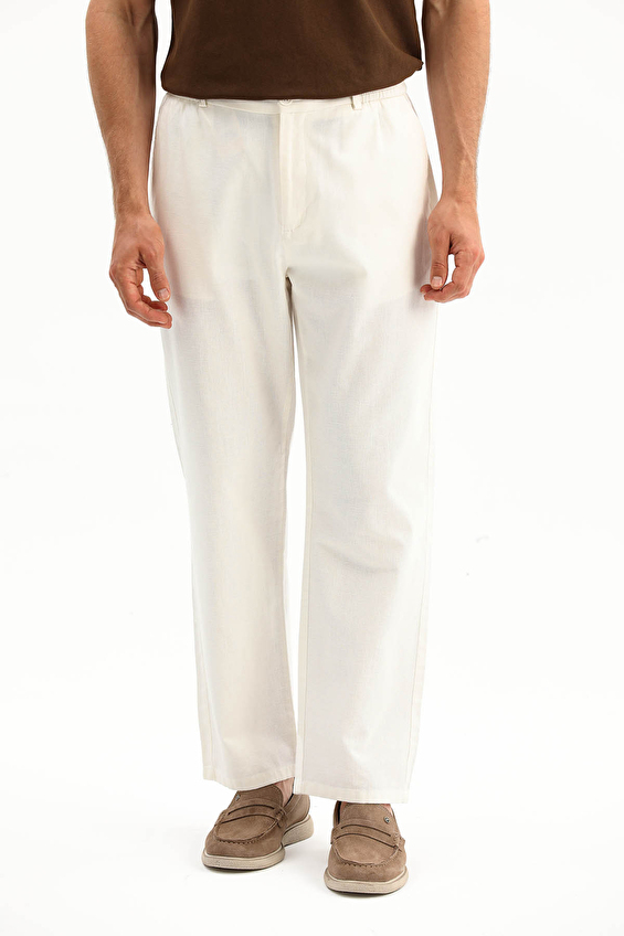 Crew Up Relax Fit İpli Erkek Pantolon 2617202101 Ekru