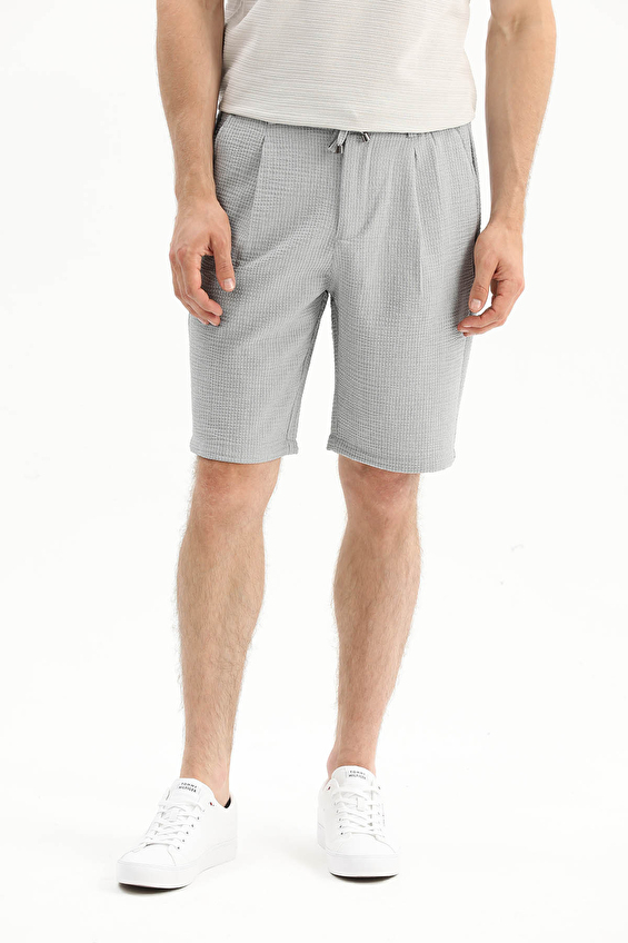 Crew Up Regular Fit İpli Erkek Şort 2617201102 Gri