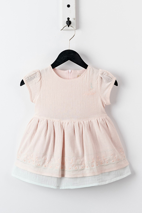 Moonstar Bebek Kız Çocuk Elbise 49127 Pudra
