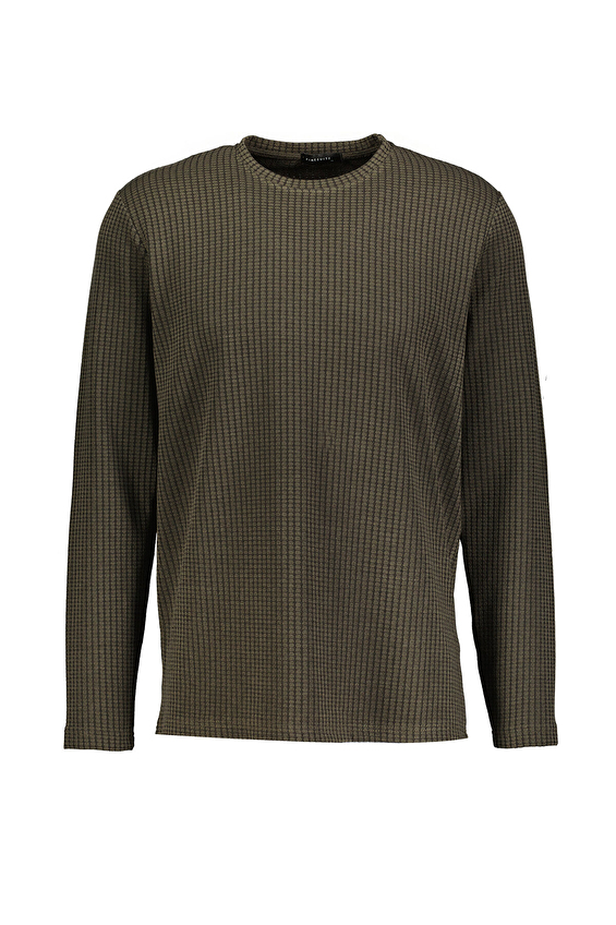 Finesuits Regular Fit O Yaka Erkek Jakarlı Sweatshirt 242209020 LNKOYR Haki Finesuits Regular Fit O Yaka Erkek Jakarlı Sweatshirt 242209020 LNKOYR Haki