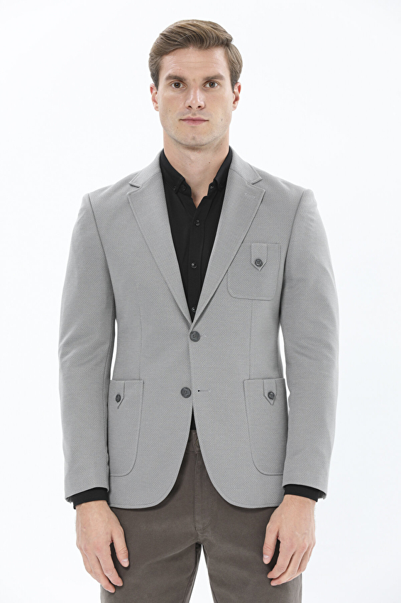 Finesuits Regular Fit Biritli Mono Yaka 6 Drop Erkek Ceket Çift Yırtmaç 2422102013 BRYCY6DR Gri Finesuits Regular Fit Biritli Mono Yaka 6 Drop Erkek Ceket Çift Yırtmaç 2422102013 BRYCY6DR Gri