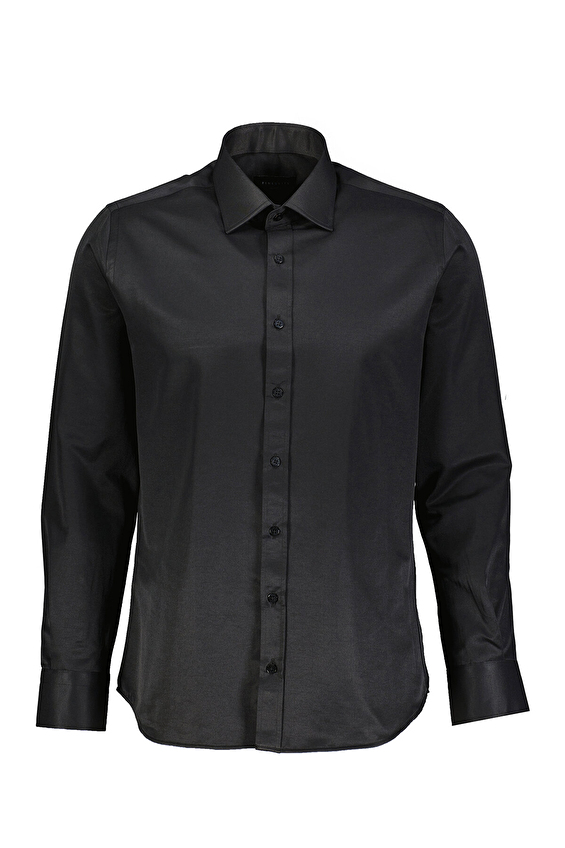 Finesuits Slim Fit Düz Yaka Erkek Basic Gömlek 2422103001 STS Siyah Finesuits Slim Fit Düz Yaka Erkek Basic Gömlek 2422103001 STS Siyah