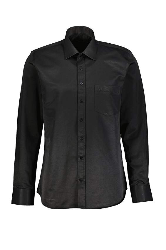 Finesuits Regular Fit Düz Yaka Erkek Basic Gömlek 2422103002 STCR Siyah Finesuits Regular Fit Düz Yaka Erkek Basic Gömlek 2422103002 STCR Siyah