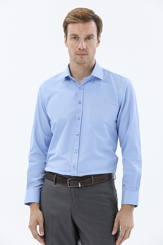 Finesuits Regular Fit Düz Yaka Erkek Basic Gömlek 2422103002 STCR Mavi Finesuits Regular Fit Düz Yaka Erkek Basic Gömlek 2422103002 STCR Mavi