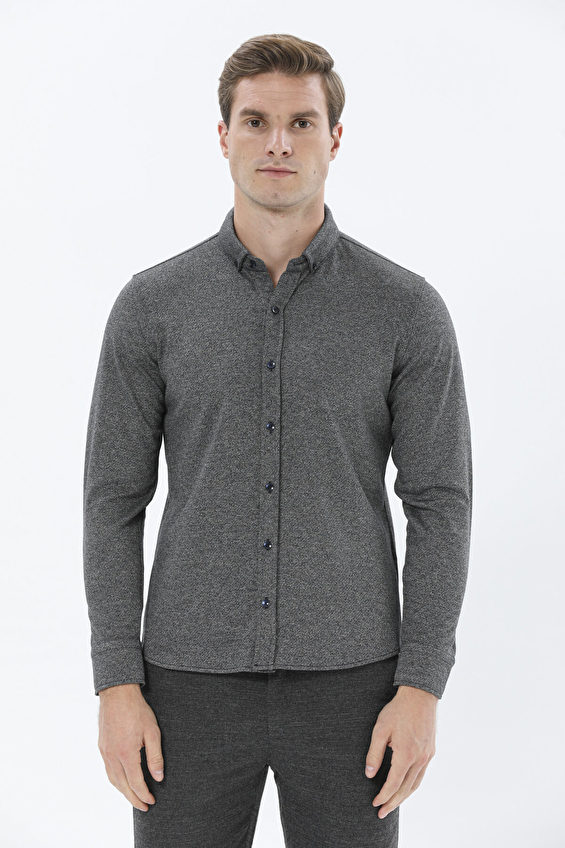 Finesuits Regular Fit Gömlek Yaka Erkek Jakar Gömlek 242209051 JKGMR Gri Finesuits Regular Fit Gömlek Yaka Erkek Jakar Gömlek 242209051 JKGMR Gri