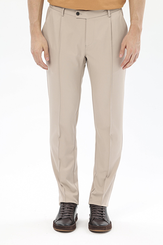 Finesuits Slim Fit Erkek Çimalı Pileli Klasik Pantolon 2512105006 PVYCS Bej Finesuits Slim Fit Erkek Çimalı Pileli Klasik Pantolon 2512105006 PVYCS Bej