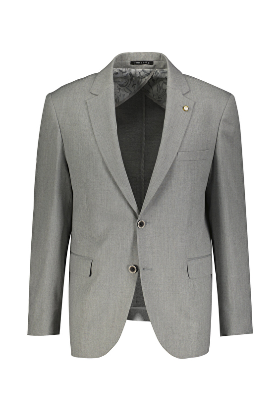 Finesuits Mono Yaka Modern Fit 4 Drop Erkek Ceket 2512102008 DSTY4M Gri Finesuits Mono Yaka Modern Fit 4 Drop Erkek Ceket 2512102008 DSTY4M Gri