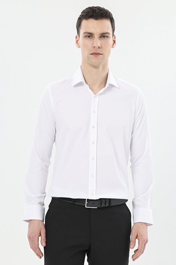 Finesuits Slim Fit Uzun Kol Düz Yaka Erkek Desenli Gömlek 2512103109 DSS Beyaz Finesuits Slim Fit Uzun Kol Düz Yaka Erkek Desenli Gömlek 2512103109 DSS Beyaz