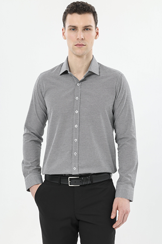 Finesuits Slim Fit Uzun Kol Düz Yaka Erkek Desenli Gömlek 2512103111 DSS Siyah Finesuits Slim Fit Uzun Kol Düz Yaka Erkek Desenli Gömlek 2512103111 DSS Siyah